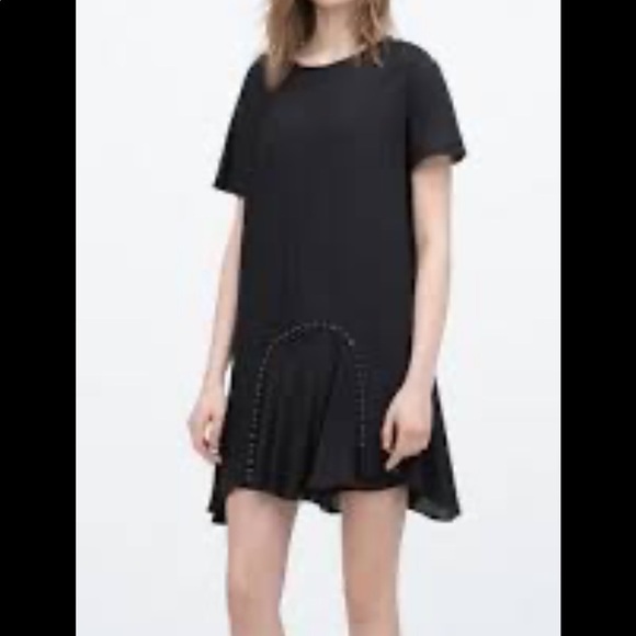 Zara Premium Denim Collection Black Studded Dress - Picture 7 of 7
